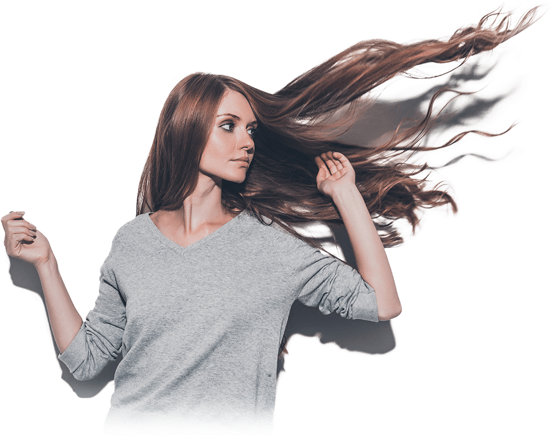 Woman Long Flowing Hair PNG Image