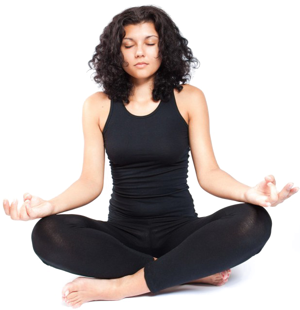 Woman Meditatingin Lotus Pose PNG Image