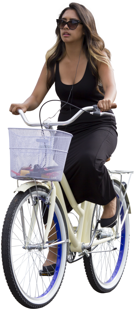 Woman Summer Bike Ride.png PNG Image