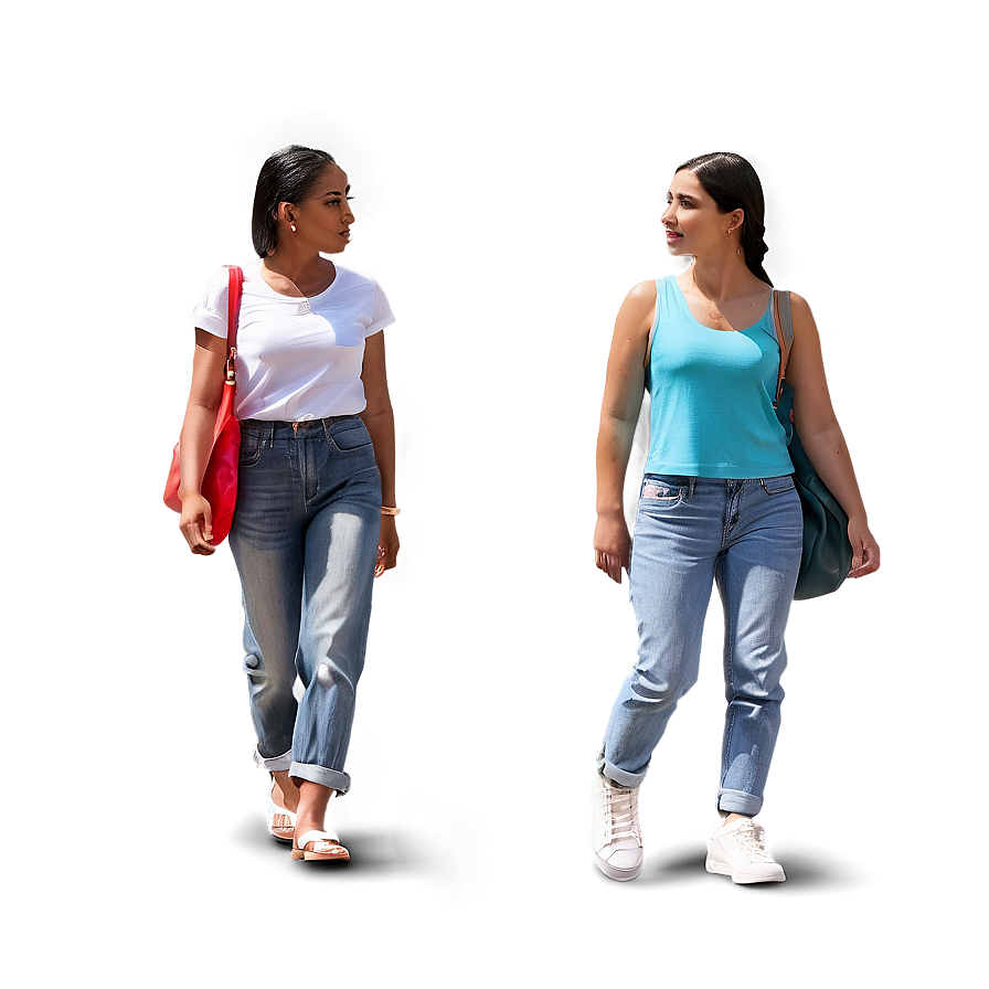 Woman Walking With Friends Png 43 PNG Image