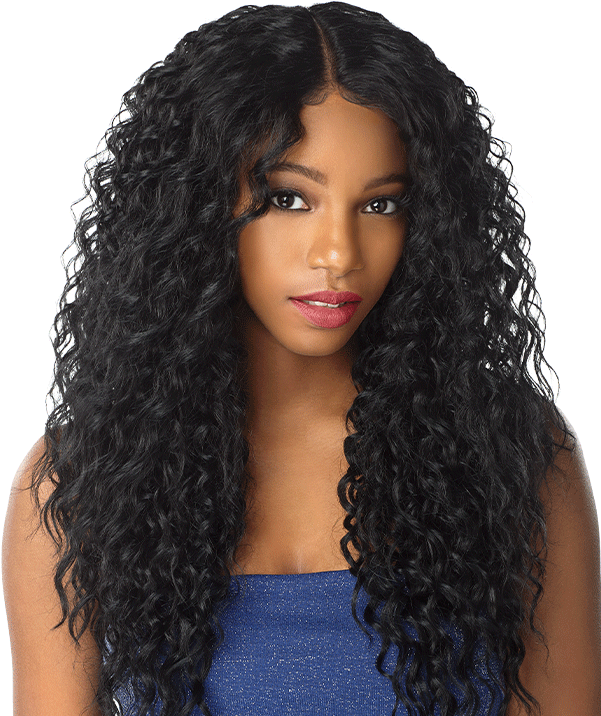 Woman_with_ Long_ Curly_ Hair PNG Image