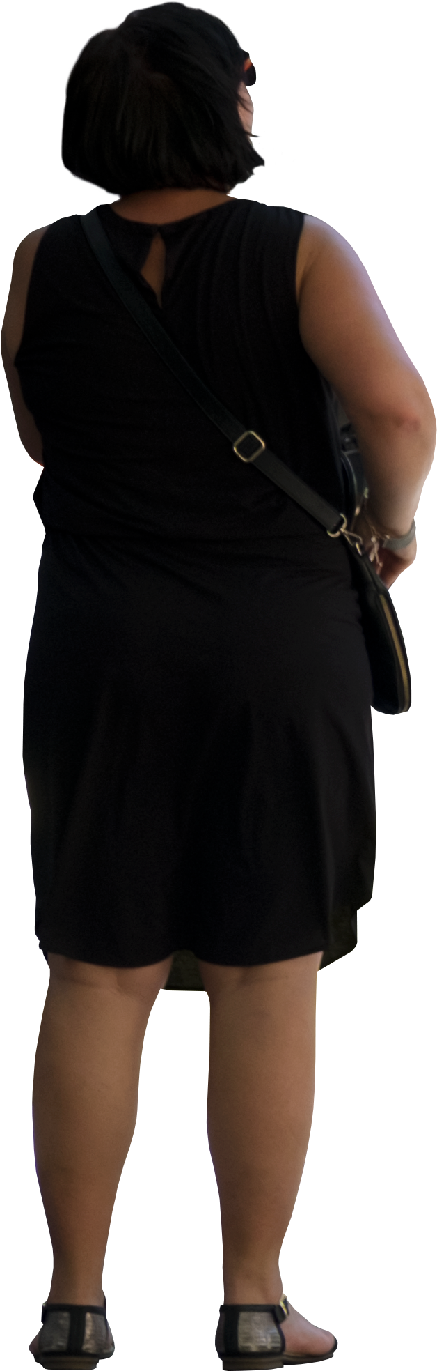 Womanin Black Dress Rear View PNG Image