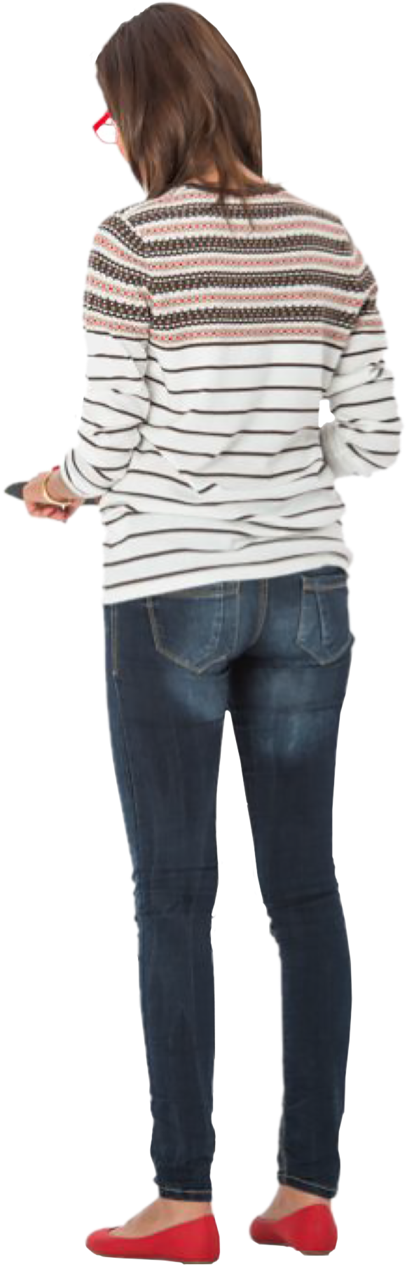 Womanin Casual Attire Standing PNG Image