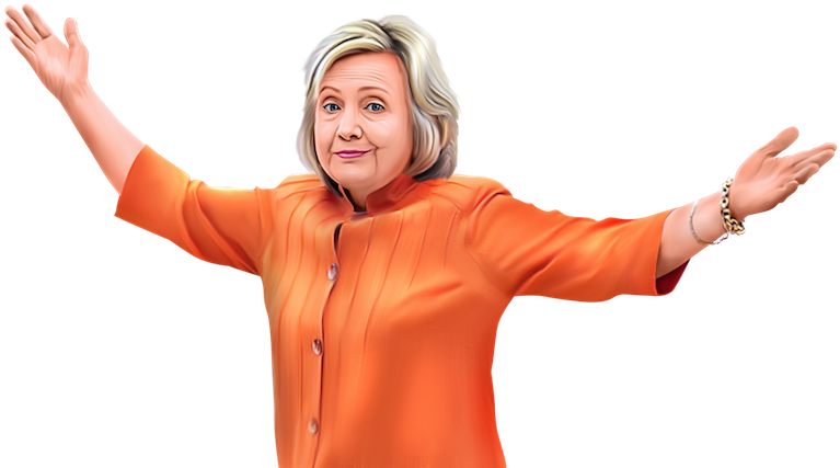 Womanin Orange Jacket Shrugging Pose PNG Image