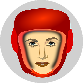 Womanin Red Helmet Graphic PNG Image