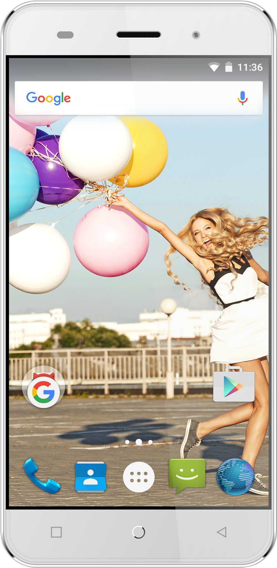 Womanwith Balloons Smartphone Wallpaper PNG Image