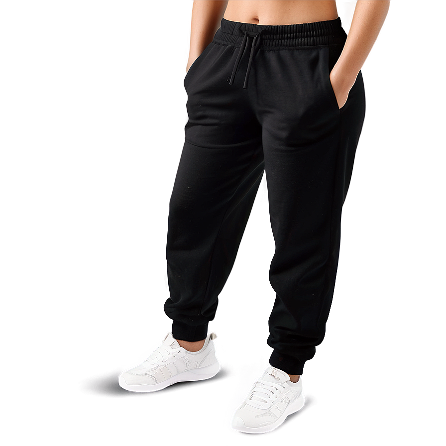 Women's Black Sweatpants Png 06132024 PNG Image