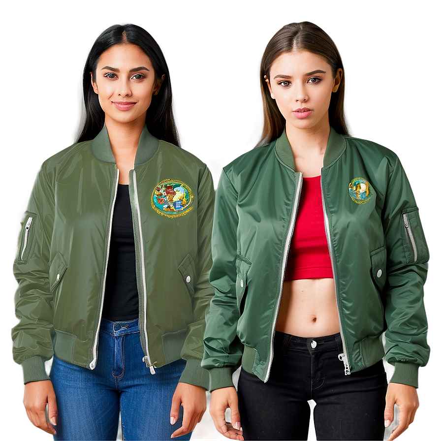 Women's Fitted Bomber Jacket Png Vcs PNG Image