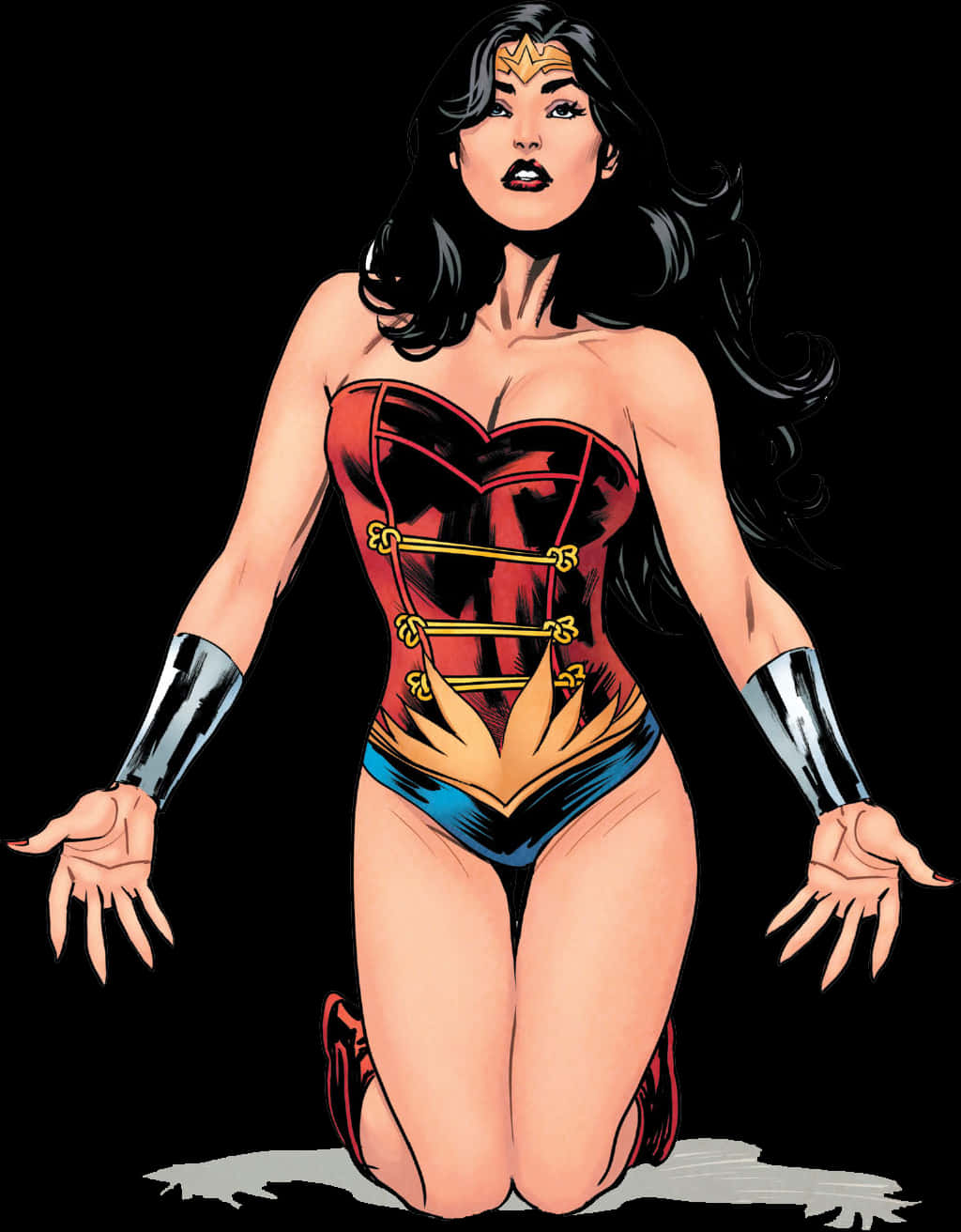 Wonder Woman Classic Comic Pose PNG Image