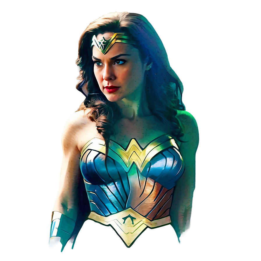 Wonder Woman Watercolor Art Png Fus PNG Image