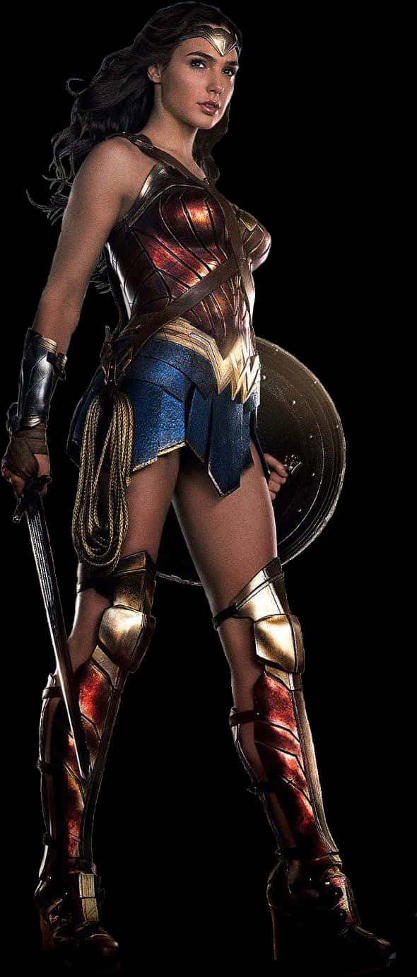 Wonder Womanin Battle Gear PNG Image