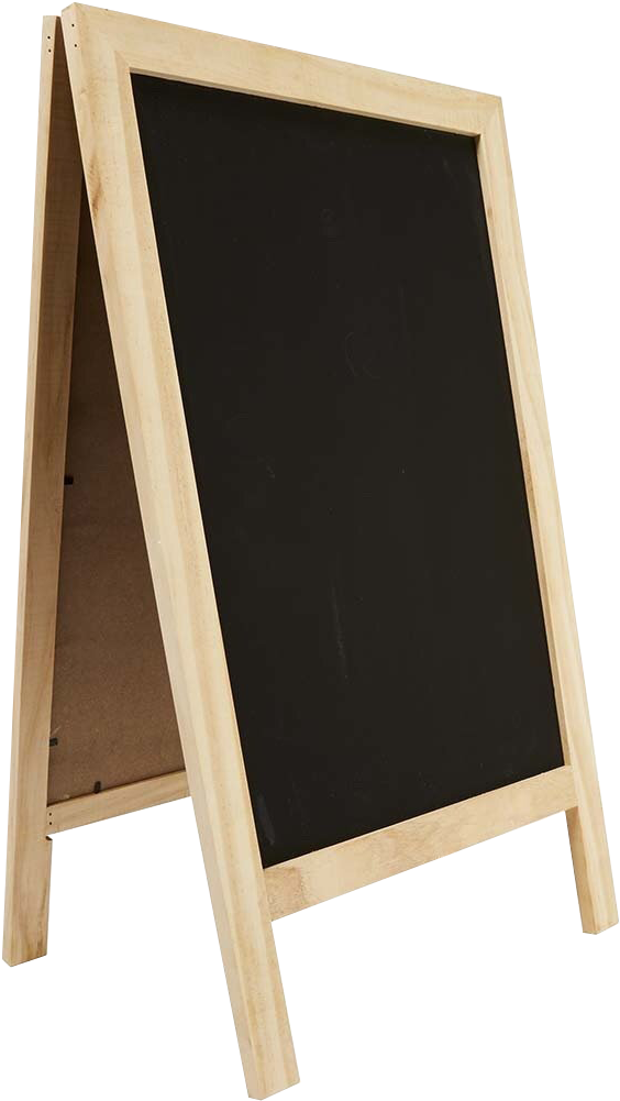 Wooden A Frame Blackboard Stand PNG Image