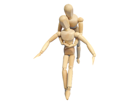 Wooden Artist Mannequin Pose PNG Image