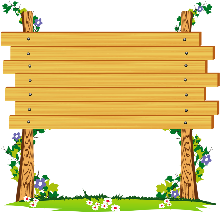 Wooden Blank Signboard Nature Background PNG Image