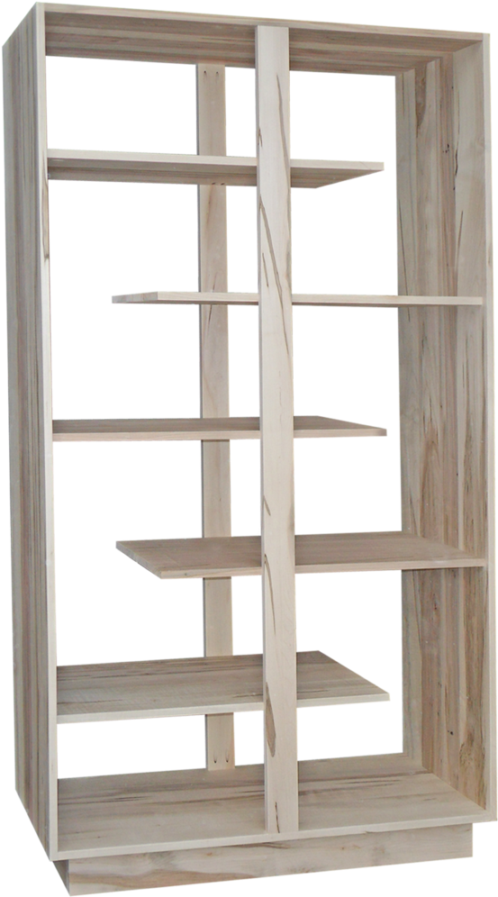 Wooden Bookshelf Asymmetrical Design PNG Image