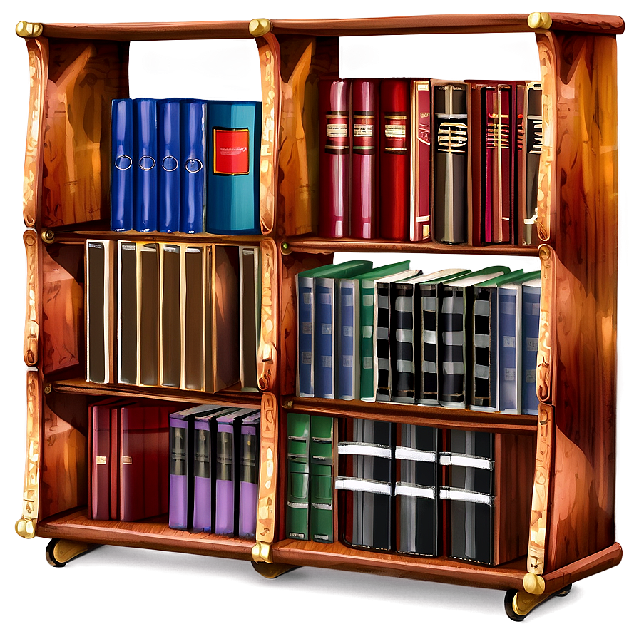 Wooden Bookshelf Illustration Png 05242024 PNG Image