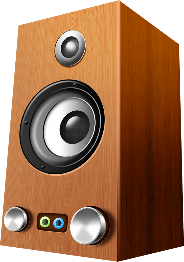 Wooden Bookshelf Speaker PNG Image