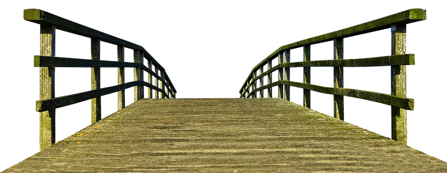 Wooden Bridge Over Black Backdrop PNG Image