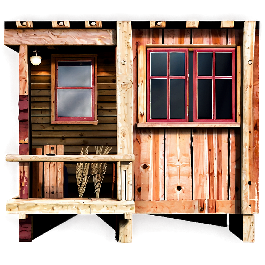 Wooden Cabin Porch View Png Amt27 PNG Image