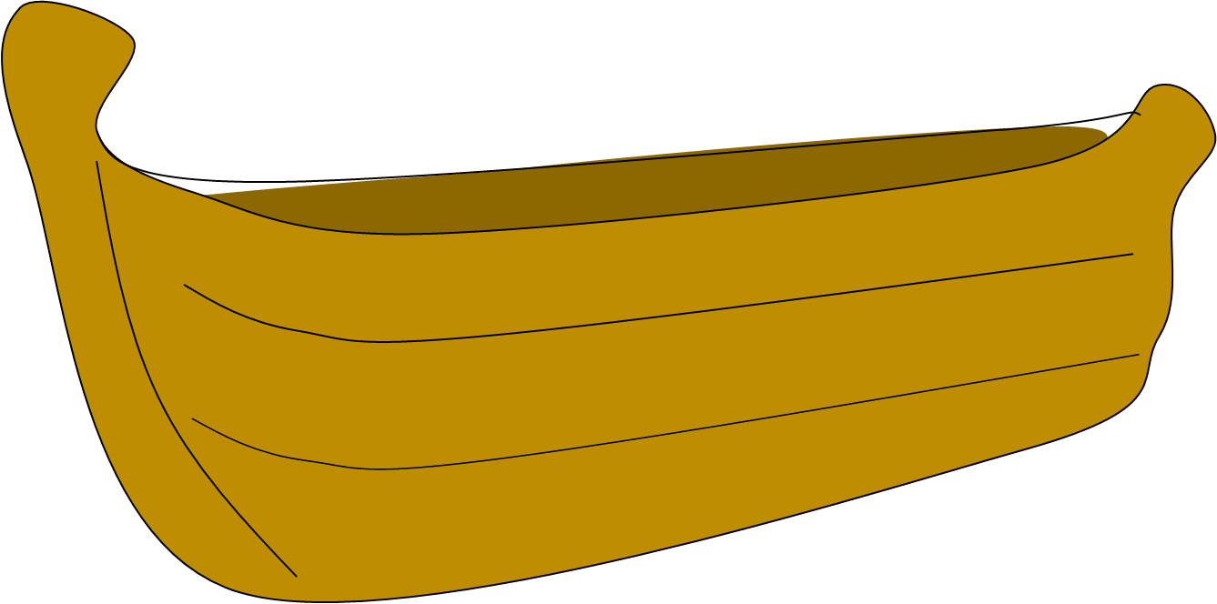 Wooden Canoe Illustration PNG Image