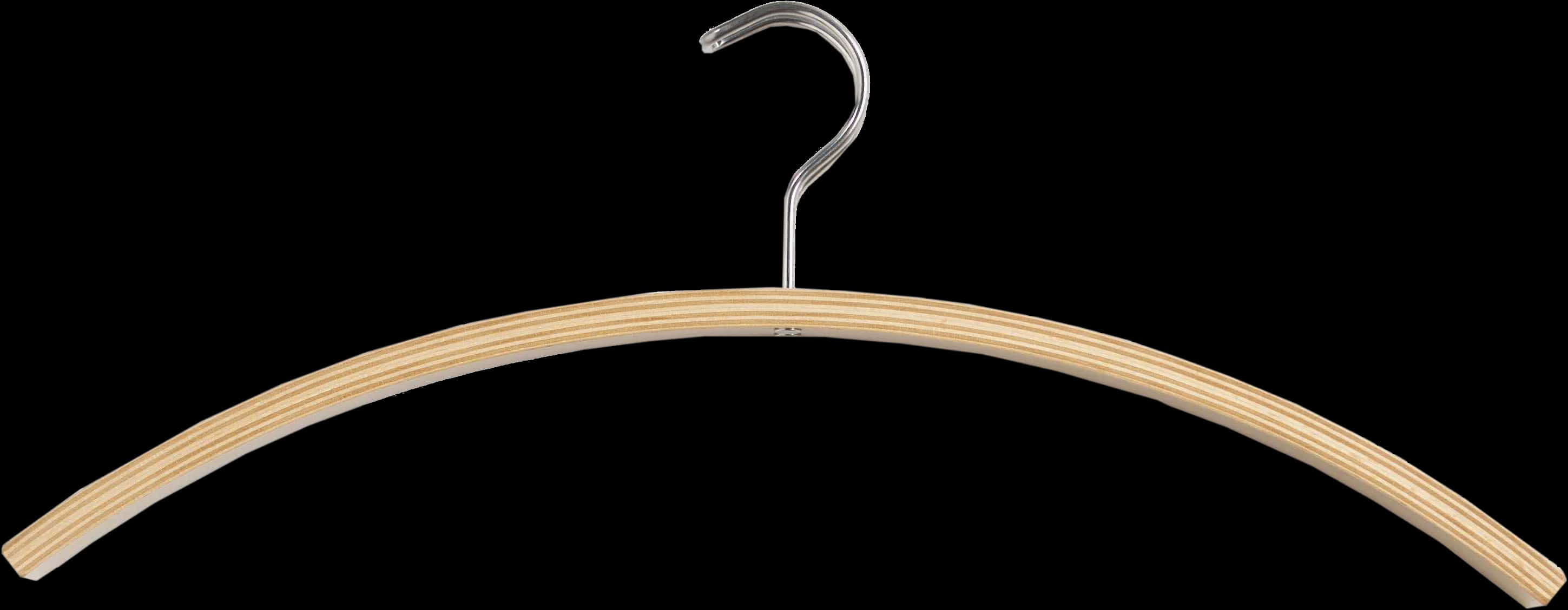 Wooden Clothes Hanger Isolatedon Black PNG Image