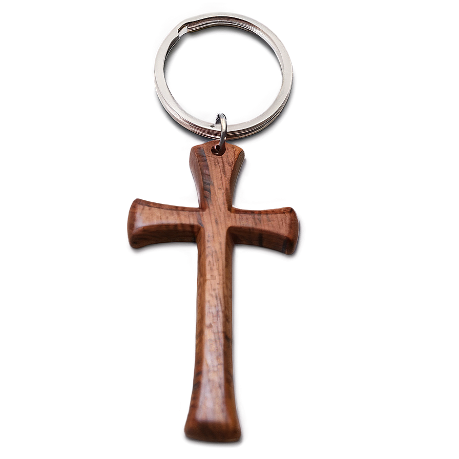 Wooden Cross Keychain Png 05252024 PNG Image