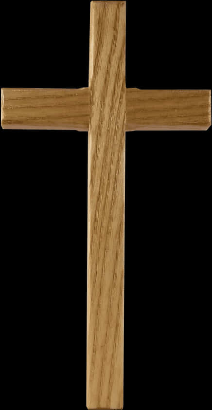 Wooden Crosson Black Background PNG Image