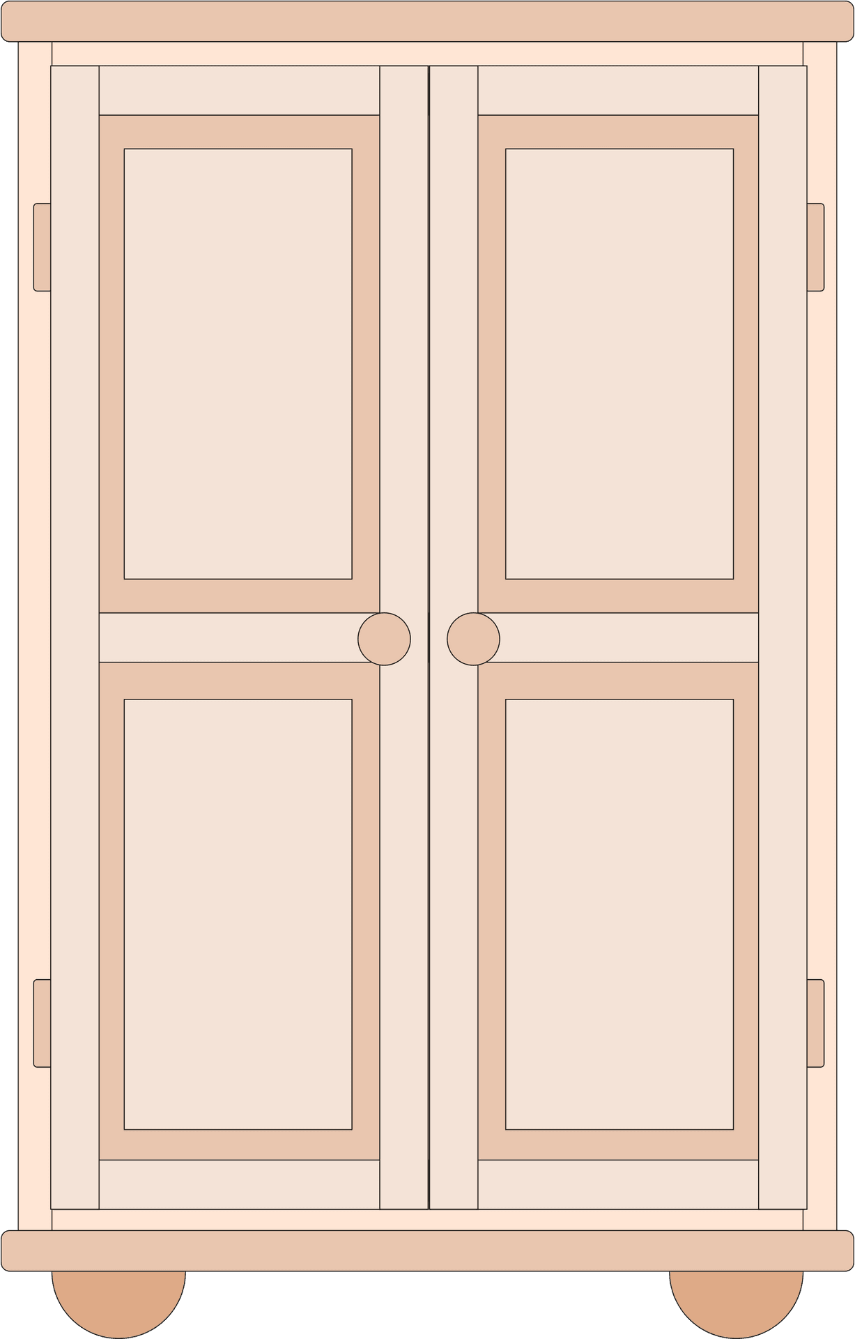 Wooden Cupboard Closet Illustration PNG Image