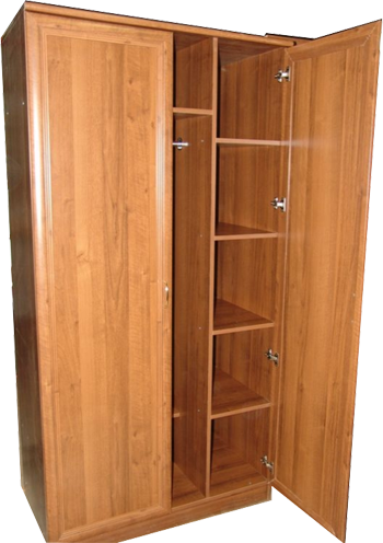 Wooden Cupboard Closet Open Doors PNG Image