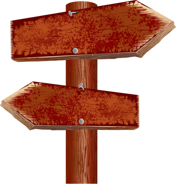 Wooden Directional Signpost Blank PNG Image