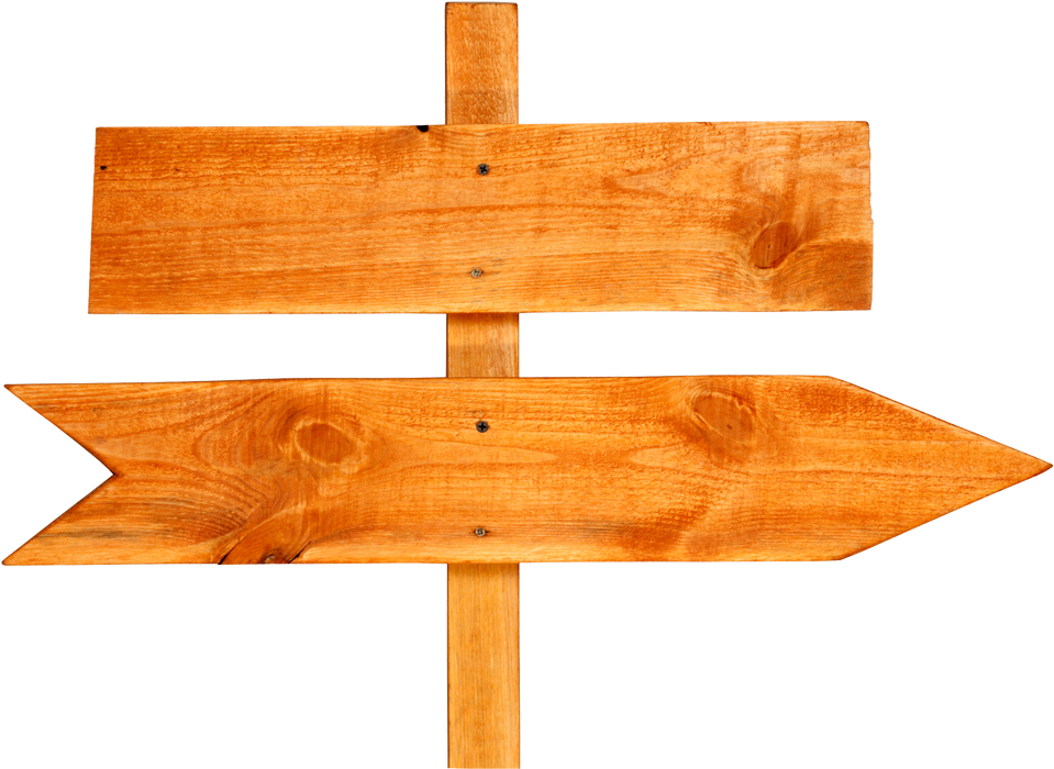 Wooden Directional Signpost.png PNG Image