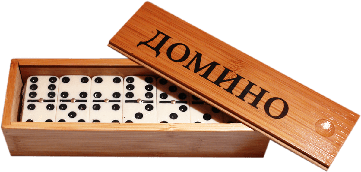 Wooden Dominoes Setin Box PNG Image