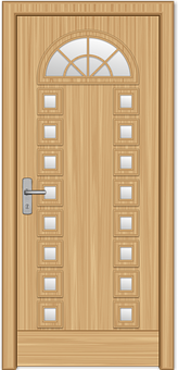 Wooden Doorwith Glass Panels.jpg PNG Image