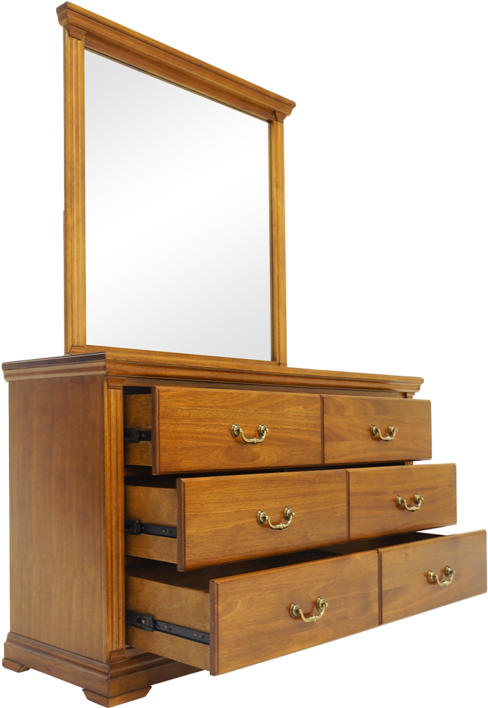 Wooden Dressing Tablewith Mirror PNG Image