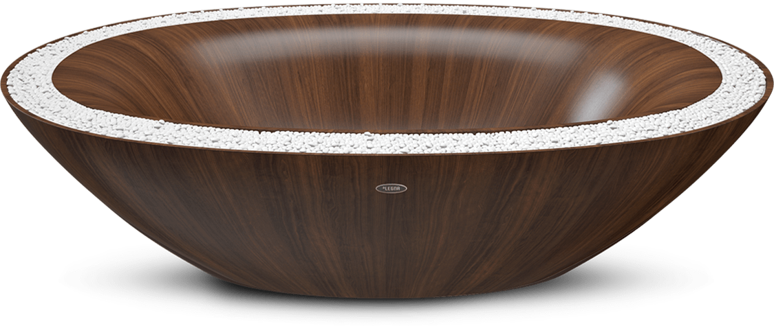 Wooden Finish Luxury Bathtub PNG Image