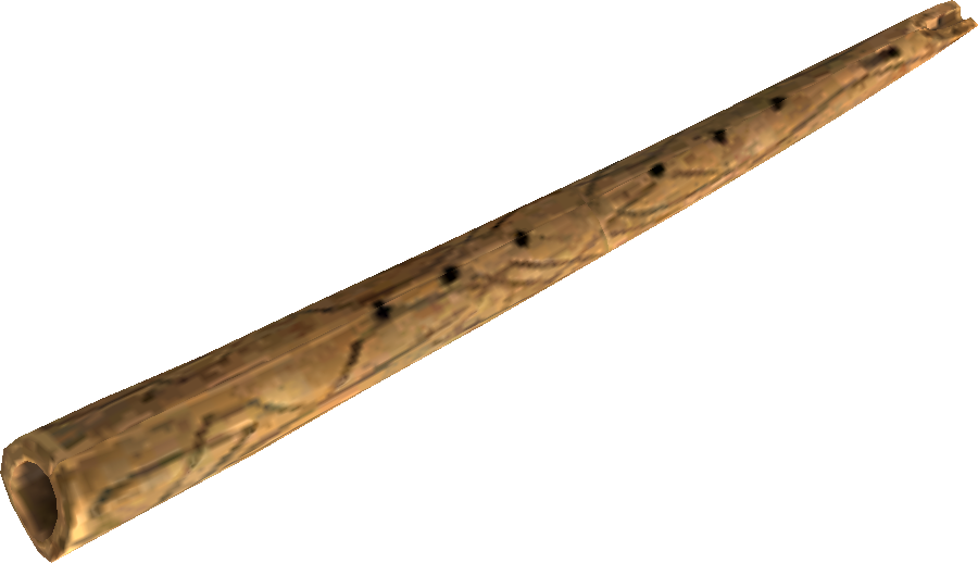 Wooden Flute Isolated PNG Image