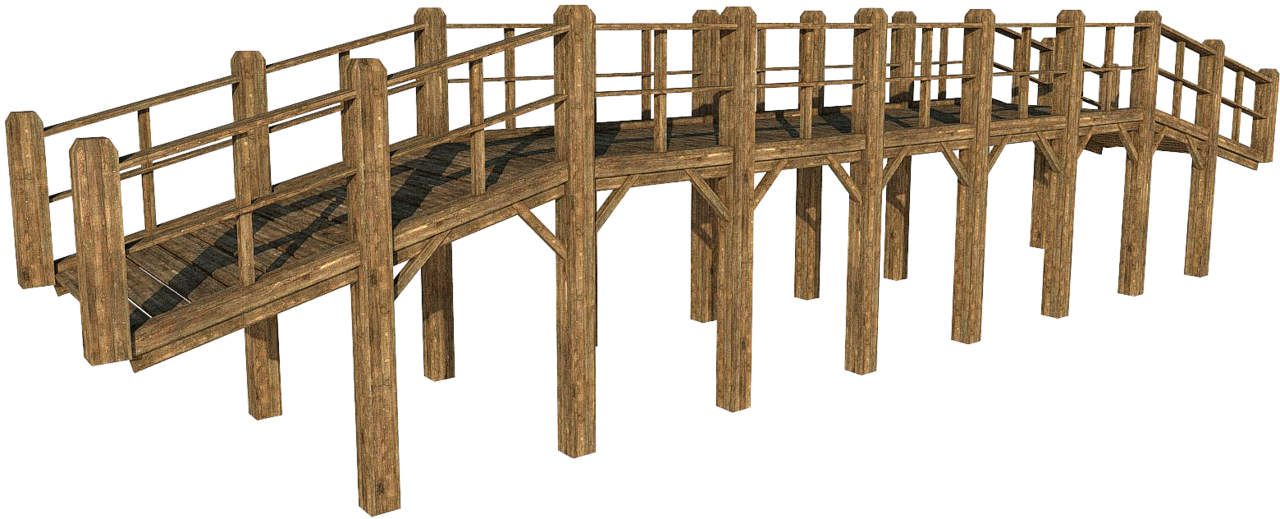 Wooden Footbridge3 D Model PNG Image