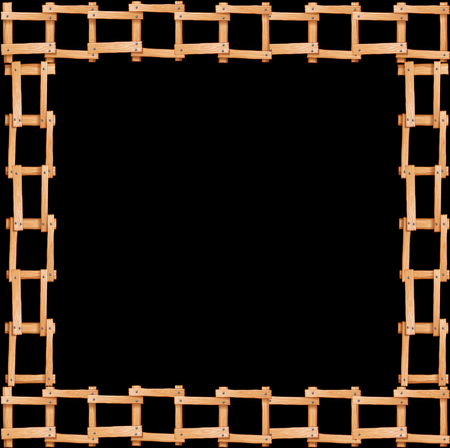 Wooden Frame Border Design PNG Image