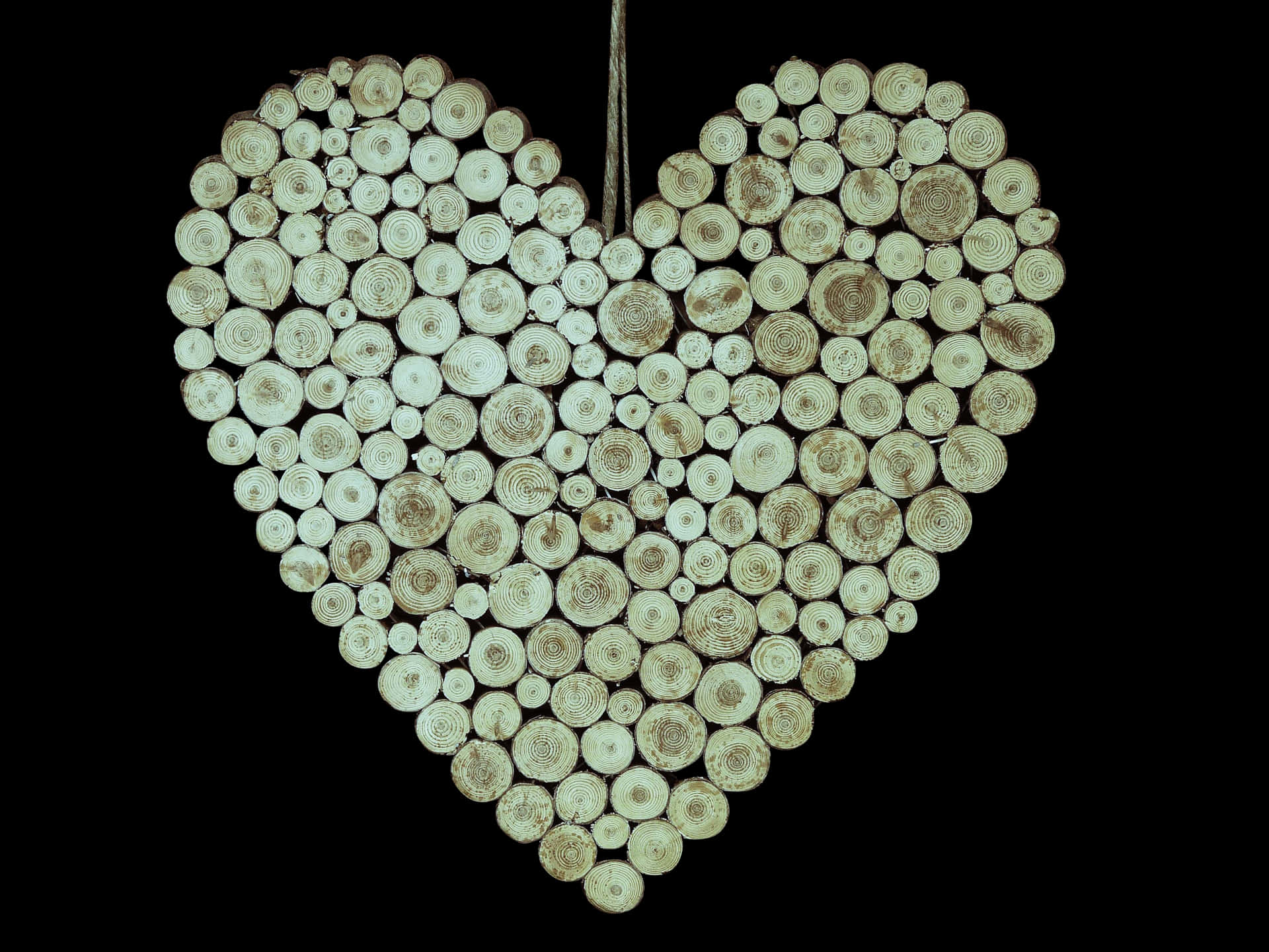 Wooden Heart Artwork PNG Image