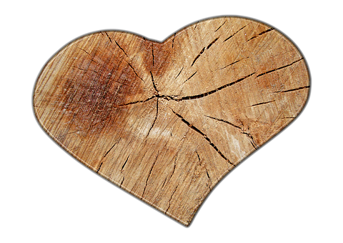 Wooden Heart Cracks Texture PNG Image