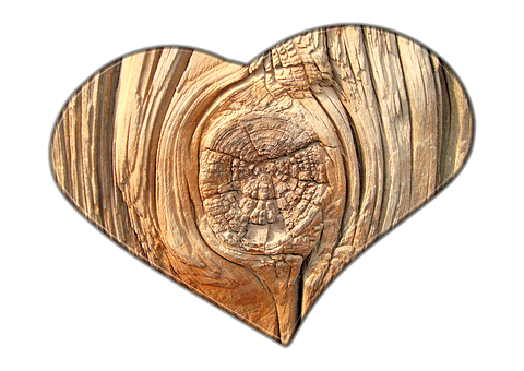 Wooden Heart Texture PNG Image