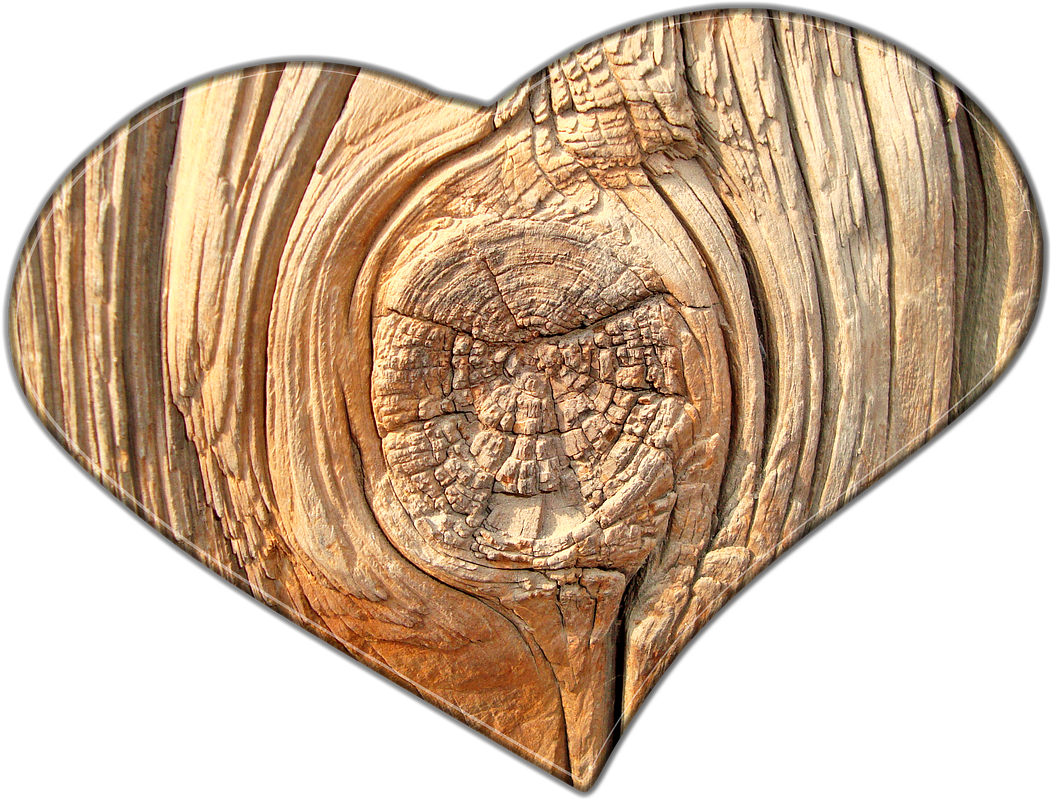 Wooden Heart Texture Background PNG Image