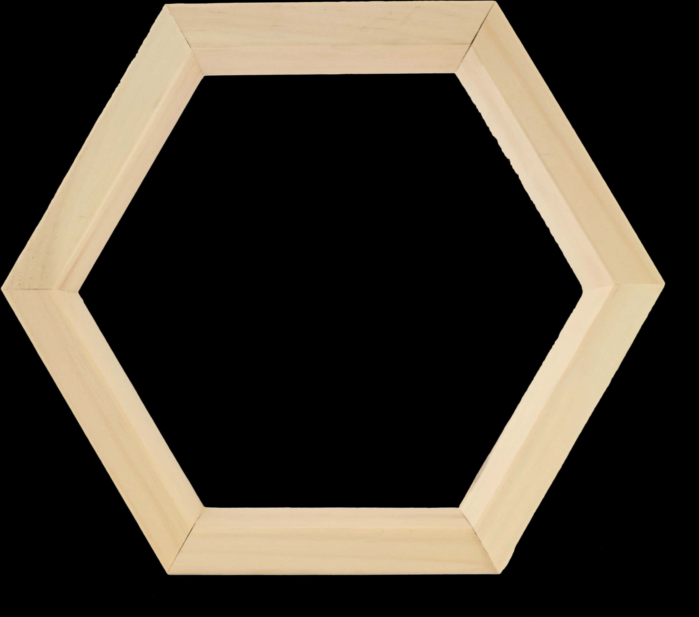 Wooden Hexagon Frame PNG Image