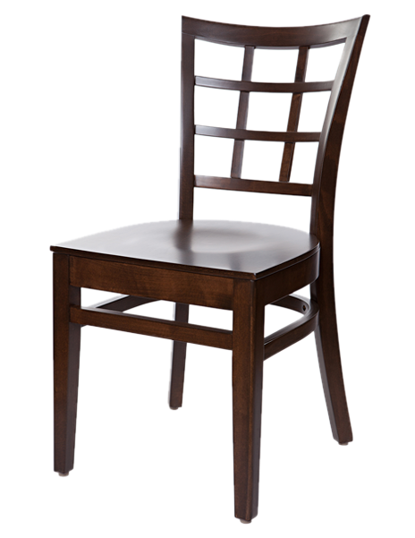 Wooden Lattice Back Chair PNG Image