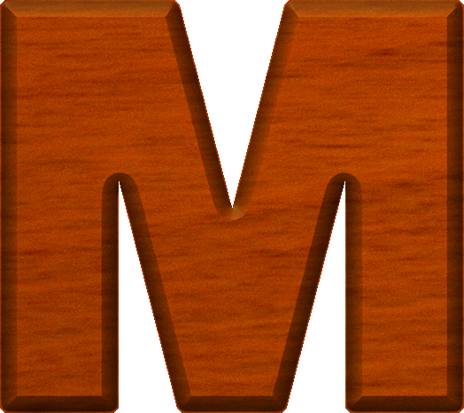 Wooden Letter M Texture PNG Image