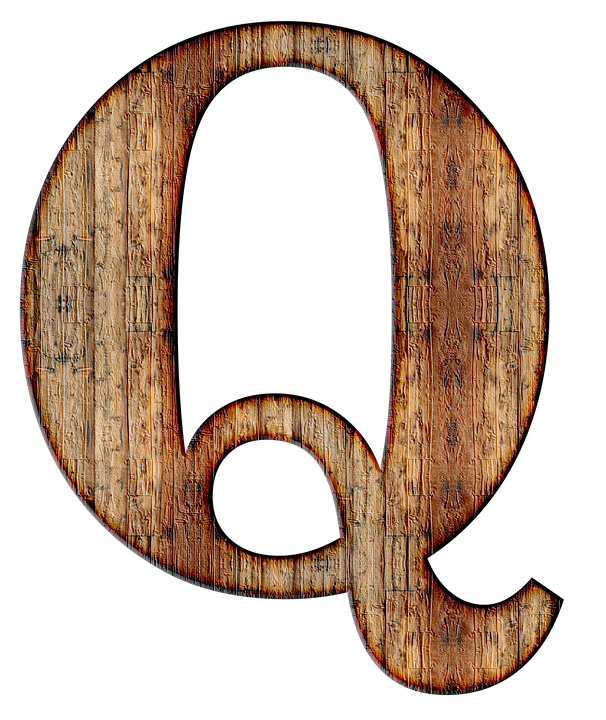 Wooden Letter Q Texture PNG Image