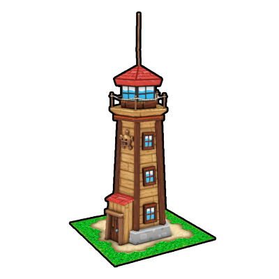 Wooden Lighthouse Illustration PNG Image