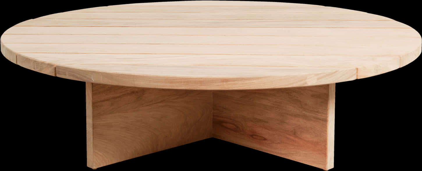 Wooden Oval Coffee Table PNG Image