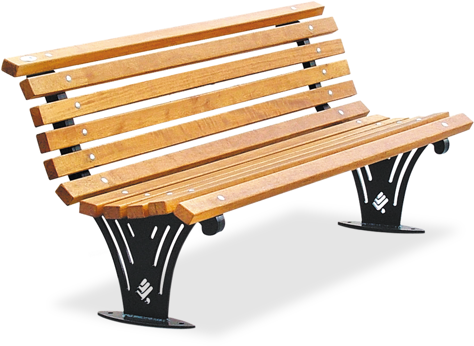 Wooden Park Bench Isolated PNG Image