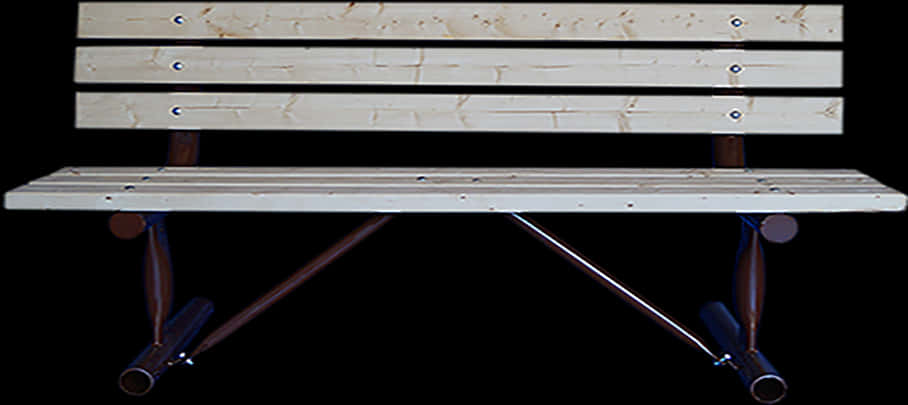 Wooden Park Bench Isolatedon Black PNG Image